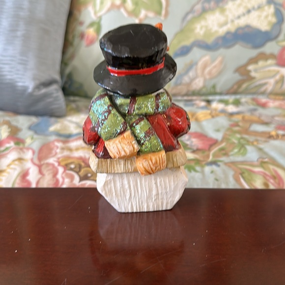 Snowman stocking holder with crescent moon on top hat - Picture 4 of 5